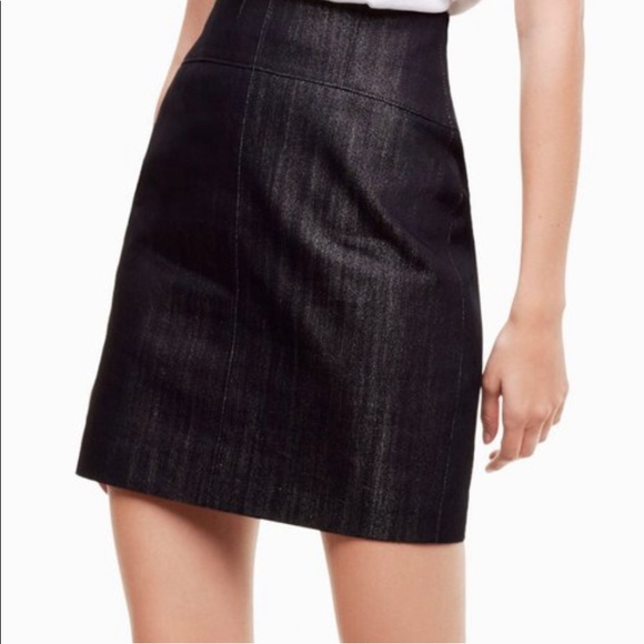 Talula Aritzia Navy Burstia Denim Sparkle Mini Skirt - Picture 1 of 9